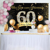 Schwarz Golden Ballon Diamant 60 Geburtstag Hintergrund